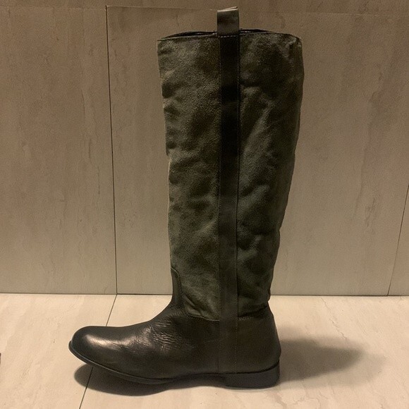 BDG Women Size 8 Gray Leather Suede Knee High Riding Boots Equestrian Casual - Picture 6 of 12